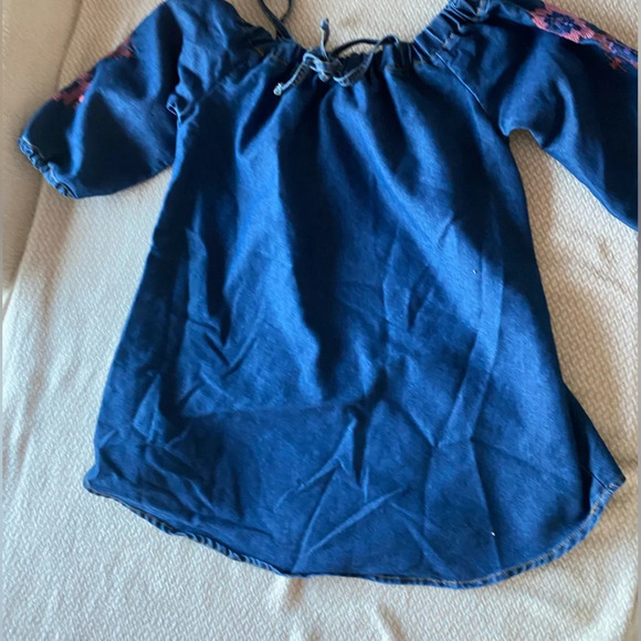 Limited Too Denim Dress with Pink Embroidery size 8 - Picture 6 of 7